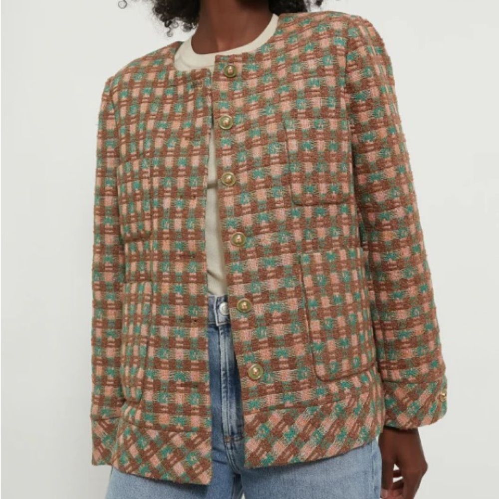 Tuckernuck Neapolitan Tweed Graham Jacket Pink Green Brown Size S